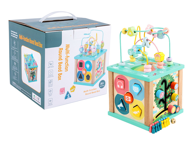 Wooden Multifunctional Round Bead Box