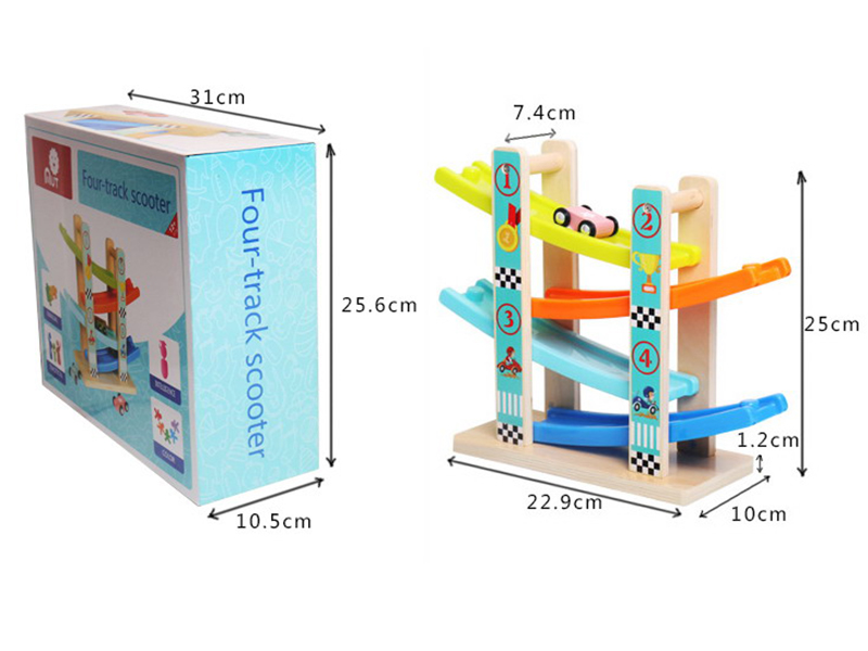 Wooden Four Track Scooter