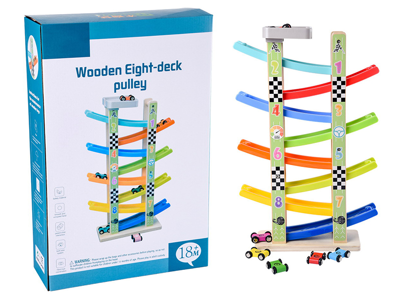 Wooden 8-Storey Track Slide Car