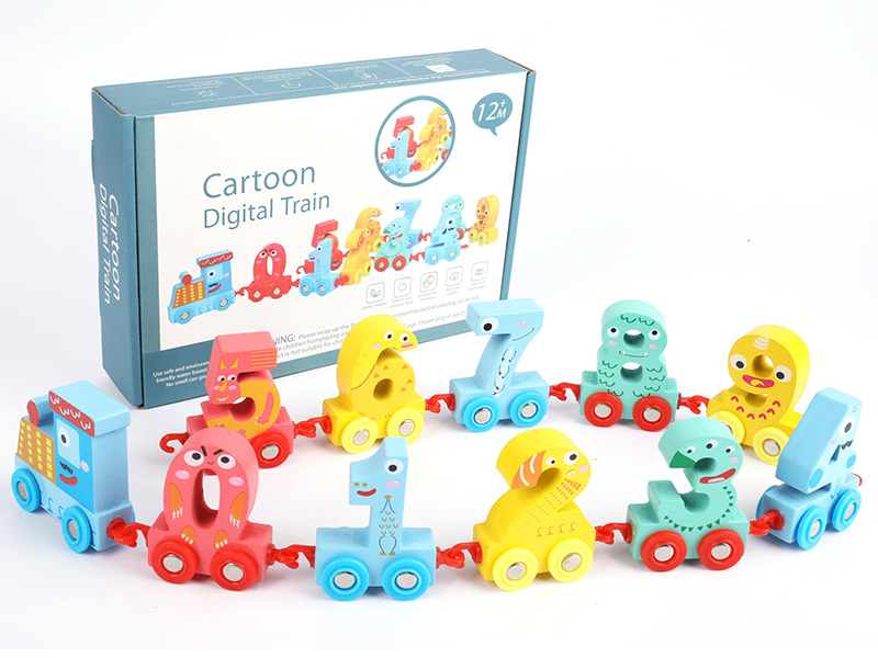 Wooden Cartoon Digital Train