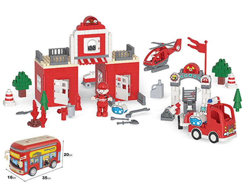 213PCS Fire Station Large Building Blocks
