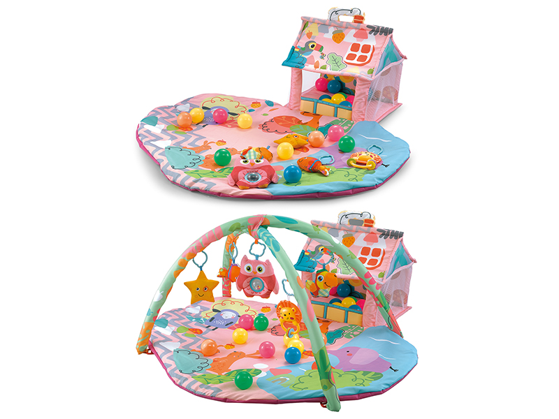 Pink Little House Baby Play Mat + 30 Ocean Ball