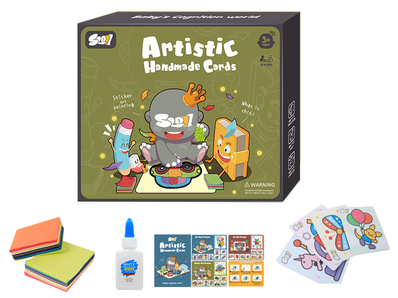 Artistic Handmade Cards -Sticker Art Painting