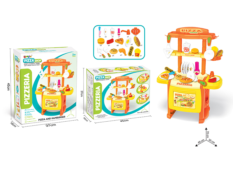 Kitchen Table + Pizza Cutting Toys
