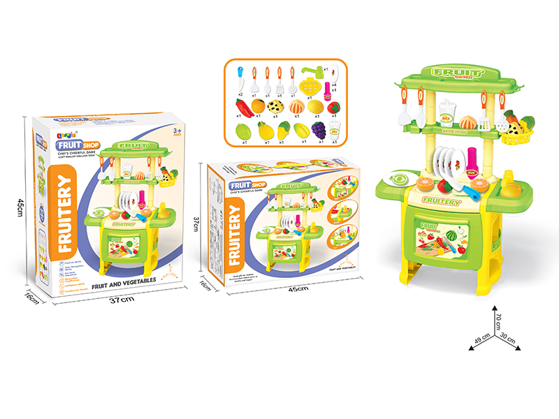 Kitchen Table + Cutting Fruits And Vegetables Toys
