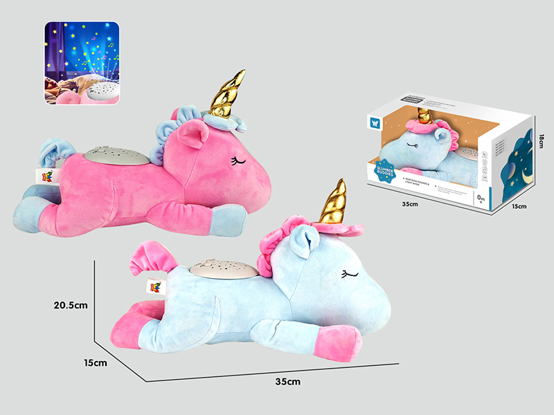 Projection Plush Unicorn(Soothing Sounds,Colorful Lights)