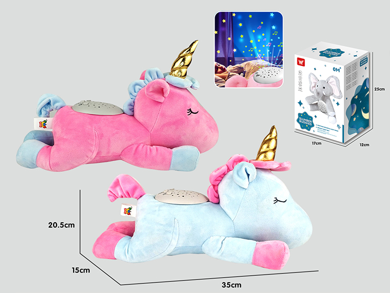 Projection Plush Unicorn(Soothing Sounds,Colorful Lights)