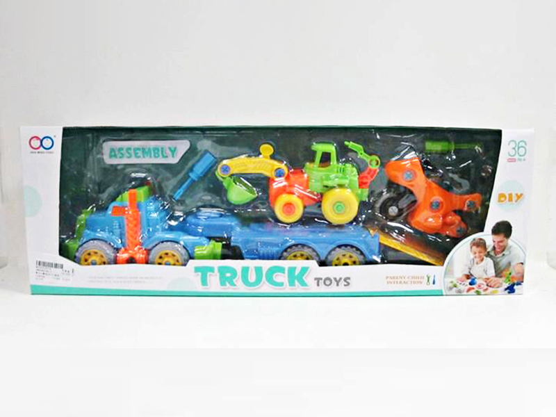 Assembly Toys(Tractor + Motorcycle + Engineering Vehicle)