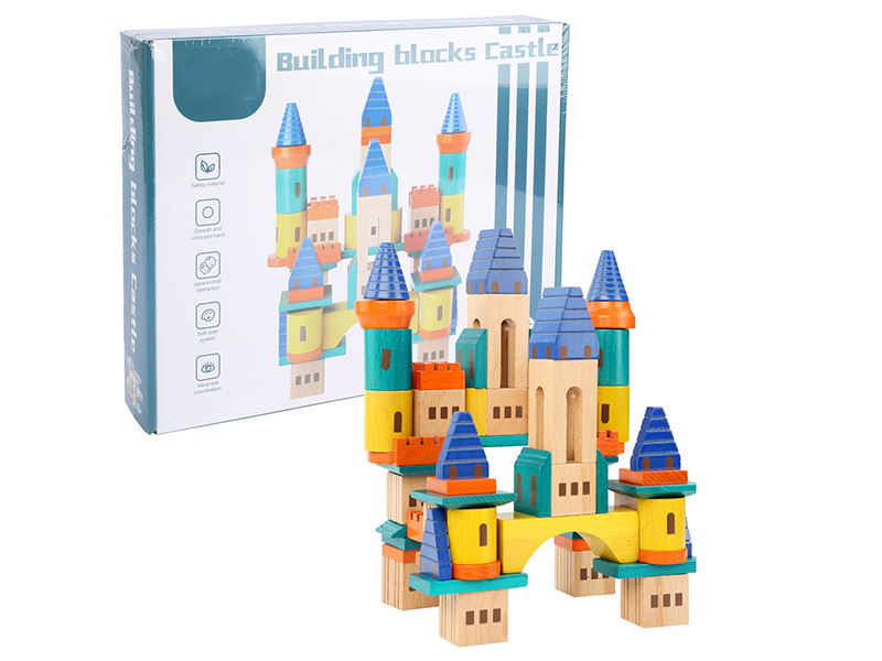 Wooden Building Blocks Castle 69pcs
