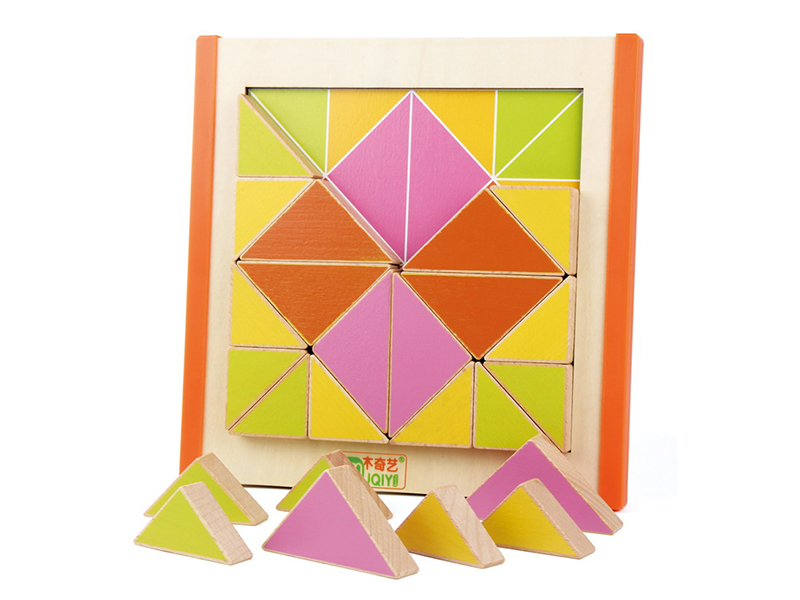 Wooden Triangular Puzzle Board
