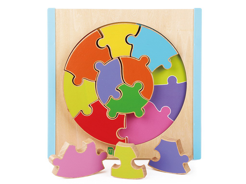 Wooden Color Cognitive Graphics Correspond Puzzle