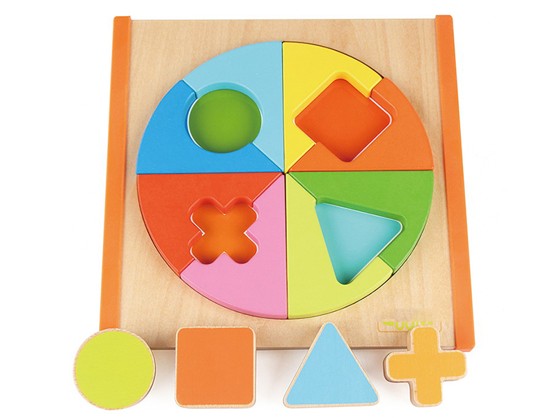 Wooden Circle Color Shape Matching Plate