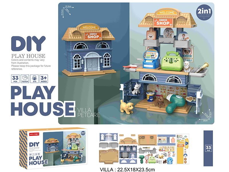 2 In 1 Pet Care Villa 33pcs