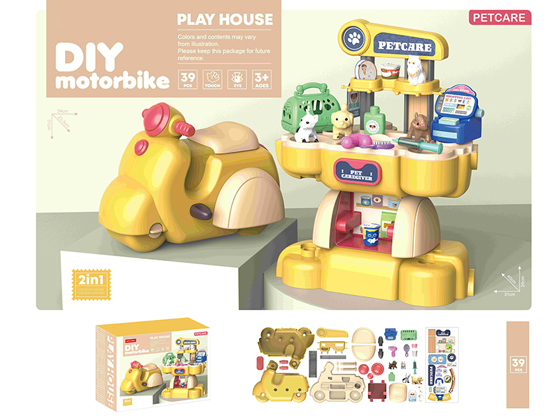2 In 1 Petcare DIY Motorbike 39pcs