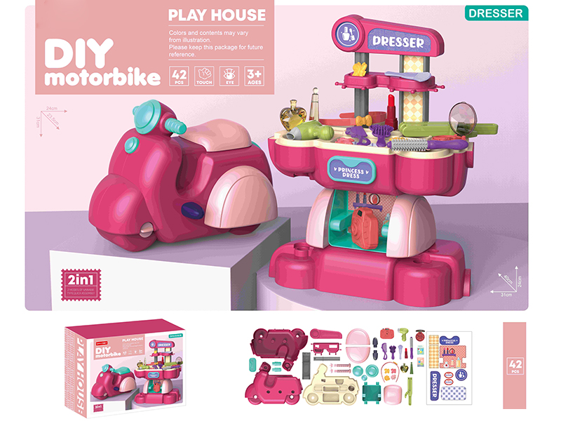 2 In 1 Dresser DIY Motorbike 42pcs