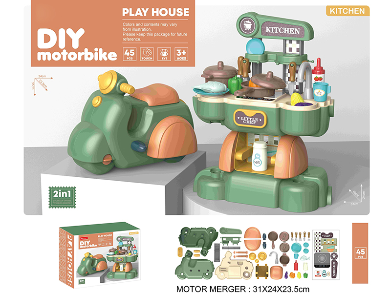 2 In 1 Kitcehn DIY Motorbike 45pcs