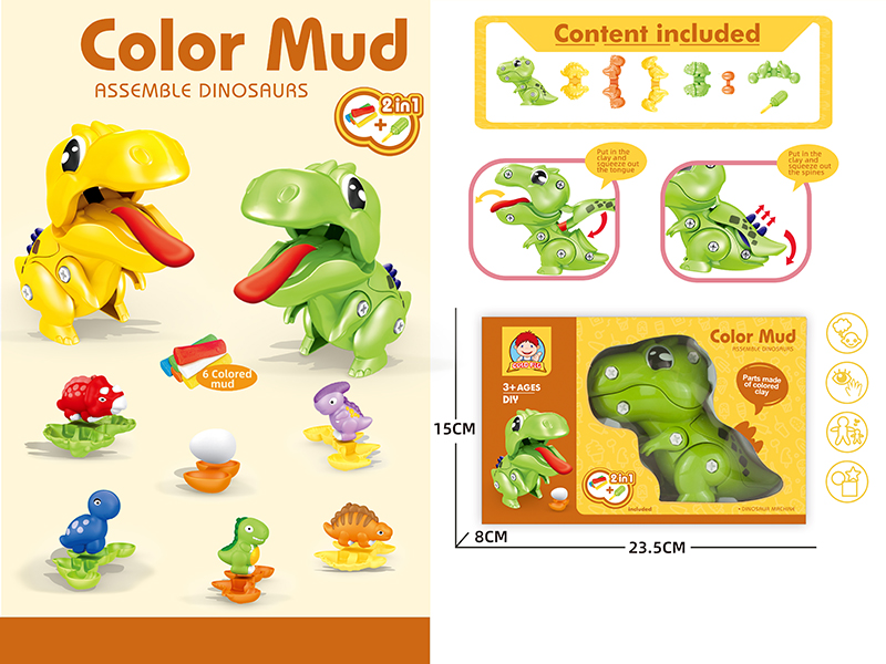 Assemble T-Rex Color Mud Machine