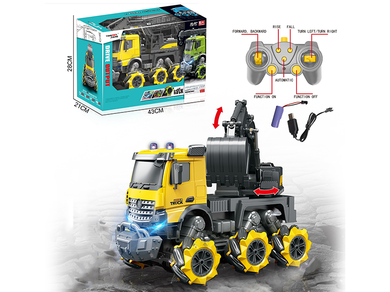 1:14 2.4G Multifunctional R/C Stunt Wheel Excavator (Including Batteries)