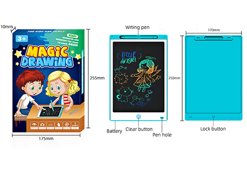 Blue 10-Inch Color Screen LCD Writing Board Drawing Board With Screen Lock