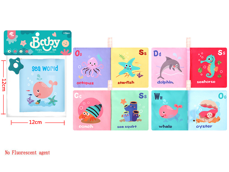 Sea Animals Cloth Book With Teether ,BB Whistle
