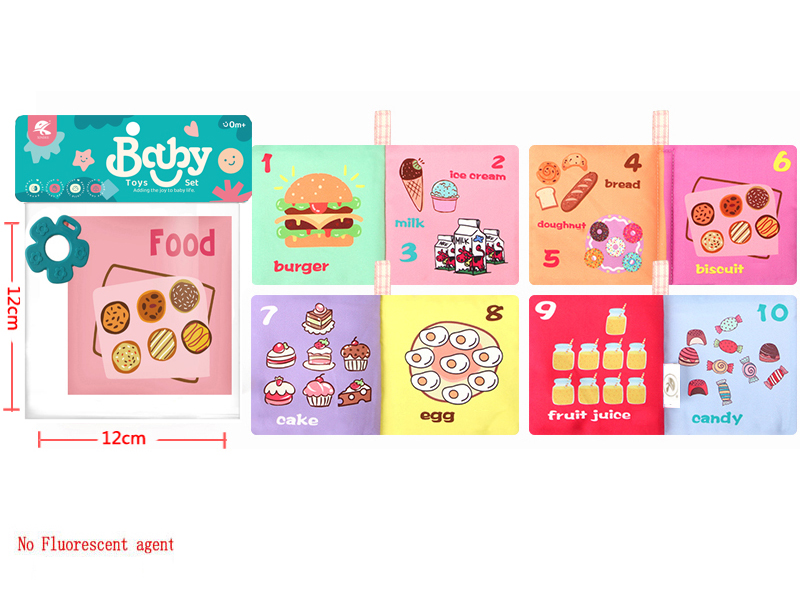 Food Cloth Book With Teether ,BB Whistle