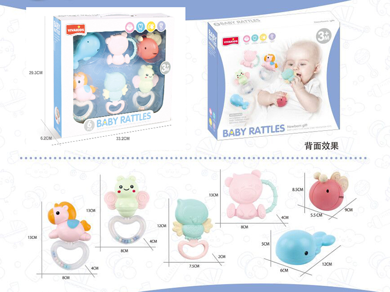 6PCS Baby Rattles
