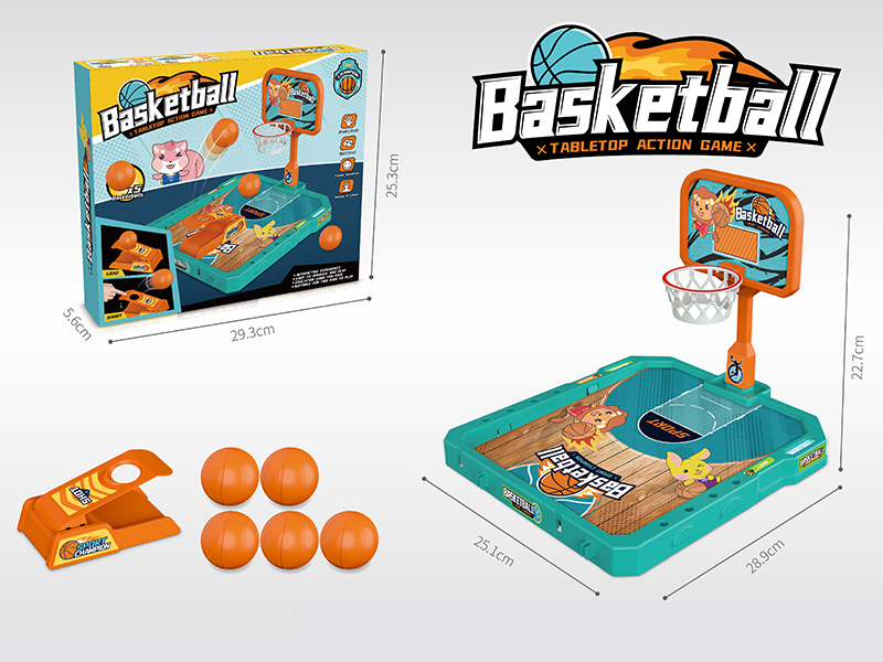 Basketball Tabletop Action Game (With 5 Balls)