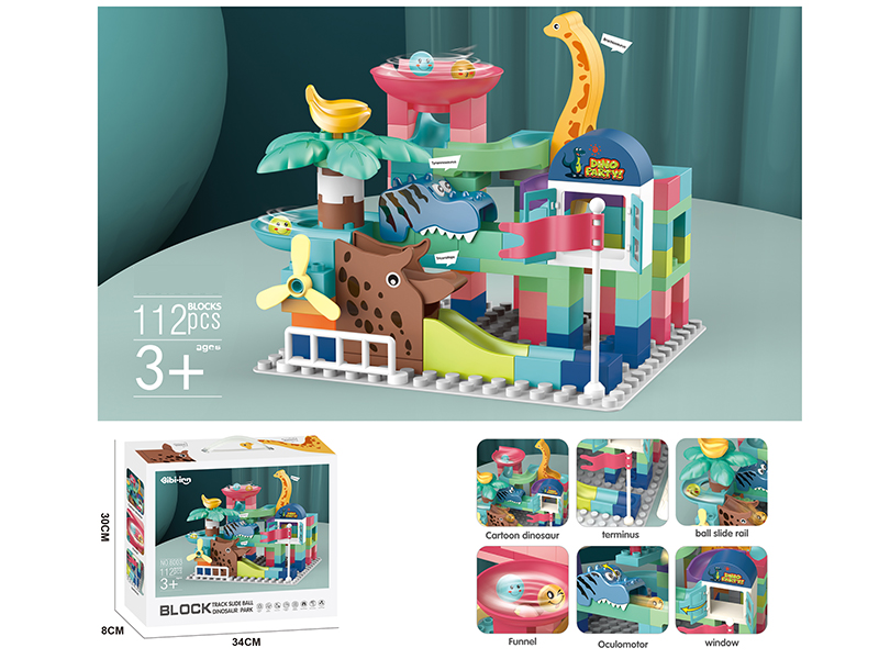 Building Blocks Track Slide Ball Dinosaur Park 112pcs