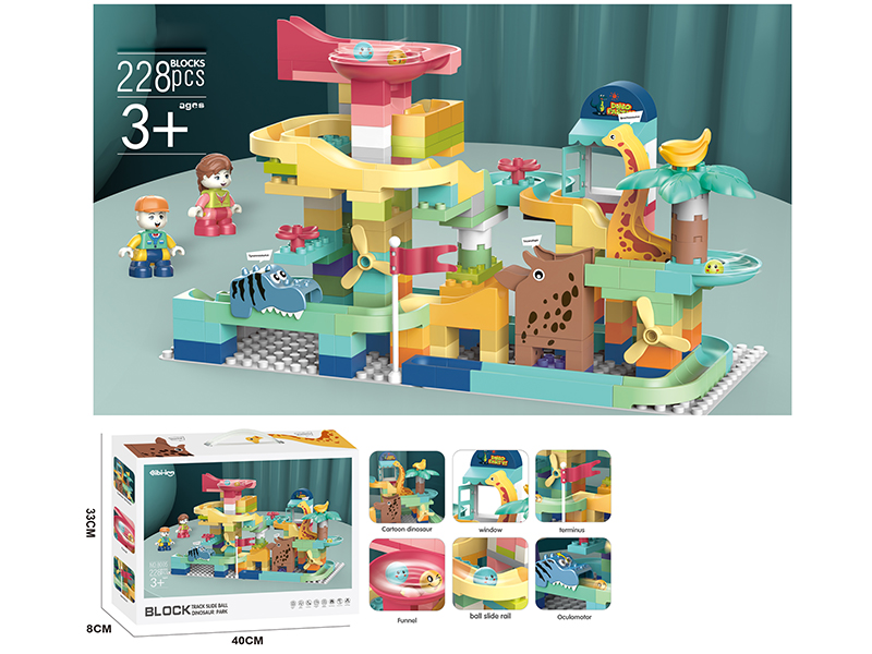 Building Blocks Track Slide Ball Dinosaur Park 228pcs