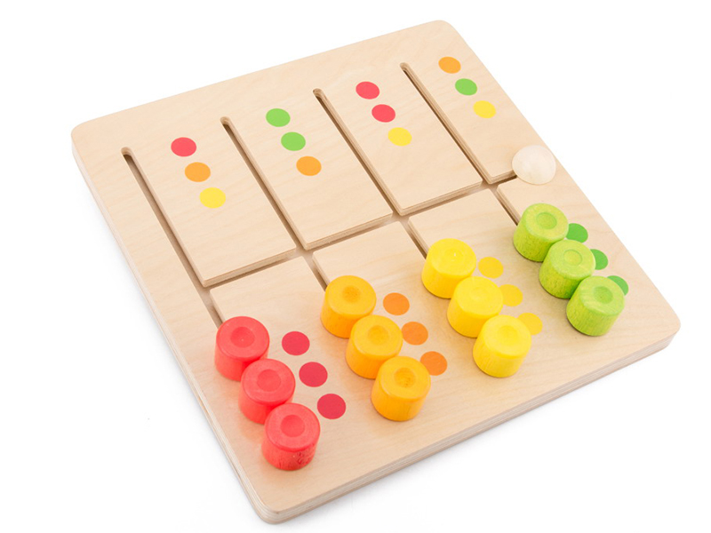 Wooden Color Matching Maze Game Board