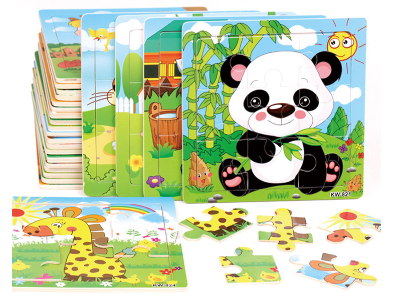 Wooden Animal Puzzle 9pcs
