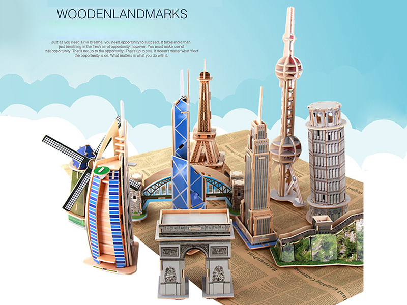 Wooden 3D Landmarks Building Puzzle