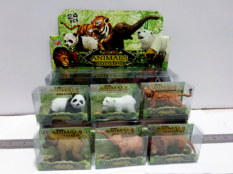 24PCS Solid Wild Animals