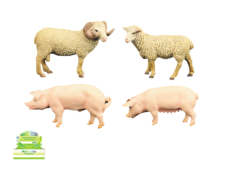 24PCS Simulation Model Farm Animals