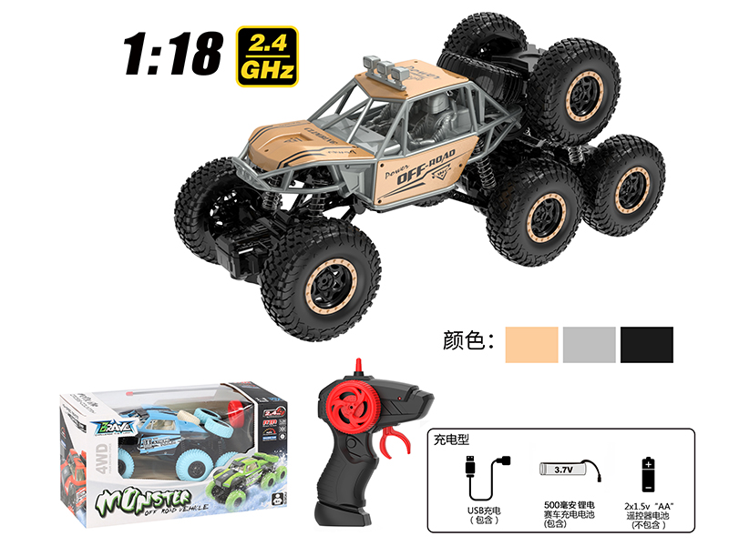 1:18 2.4G Remote Control Six-Wheel Alloy Climbing Car
