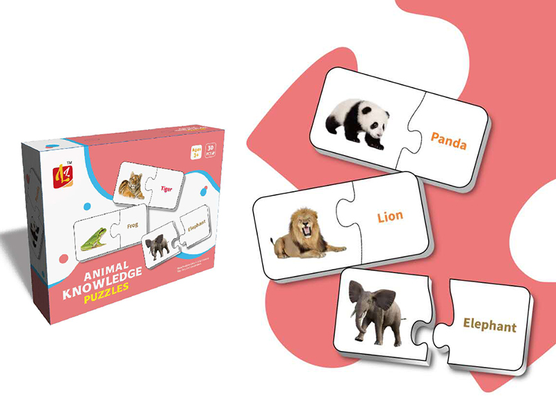 60PCS Animal Knowledge Puzzles
