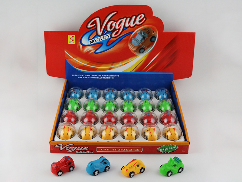 Solid Color Dinosaur Pull Back Car 24pcs