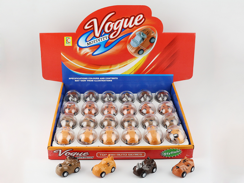 Spray-Painted Animal Pull Back Car 24pcs