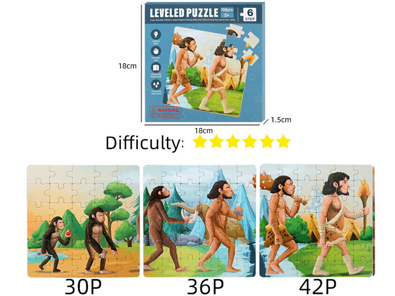 Magnetism Puzzle Level 6:Human Evolution 108pcs