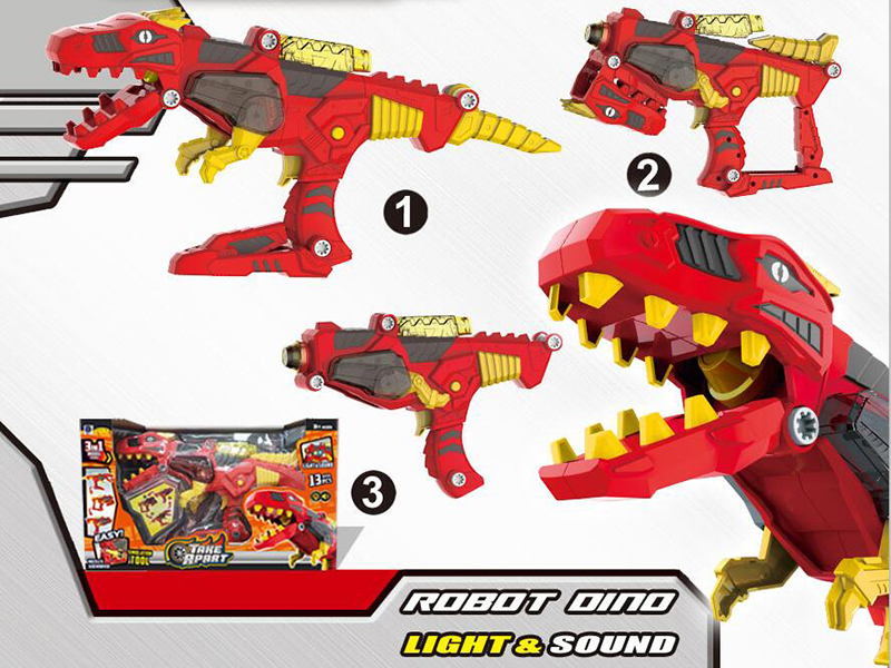 13PCS Robot Dinosaur With Light ,Sound,Screwdrivers