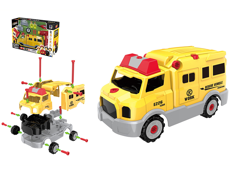 DIY Assembly Rescue Vehicle With Sound And Light