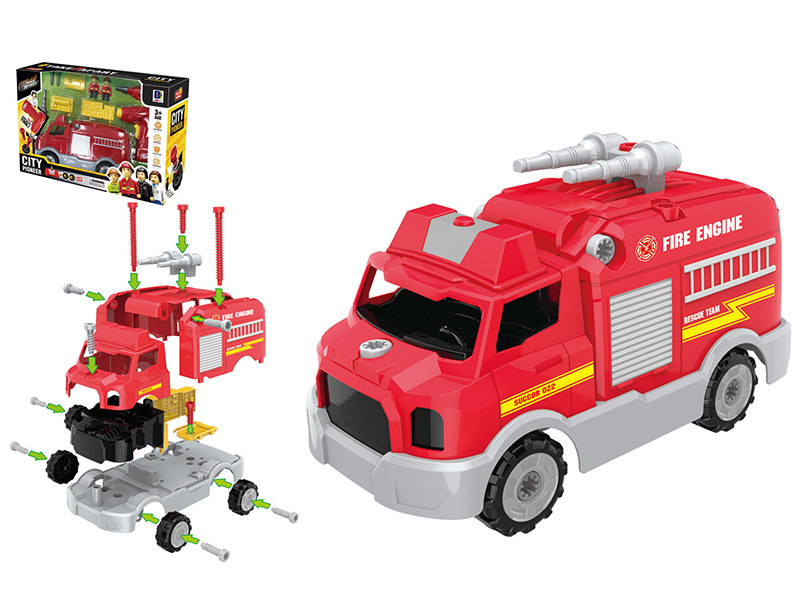 DIY Assembly Fire Engine With Sound And Light