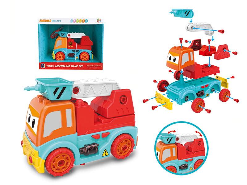 DIY Assembly Fire Engine  With Sound,Light