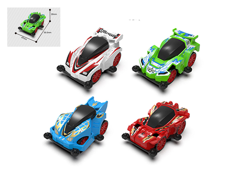 4WD Solid Color Pull Back Racing Car