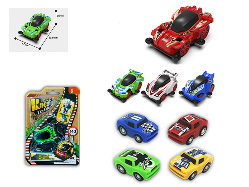 4WD Solid Color Pull Back Racing Car