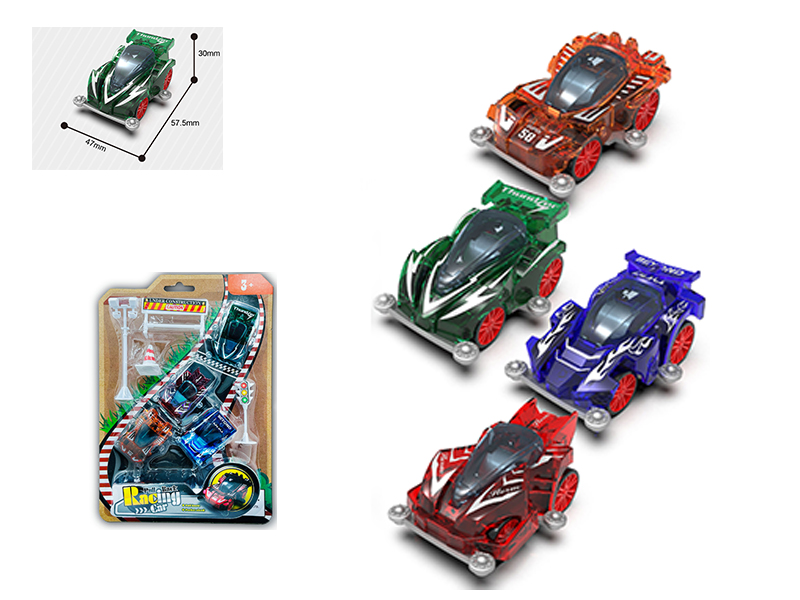 4WD Transparent Pull Back Racing Car