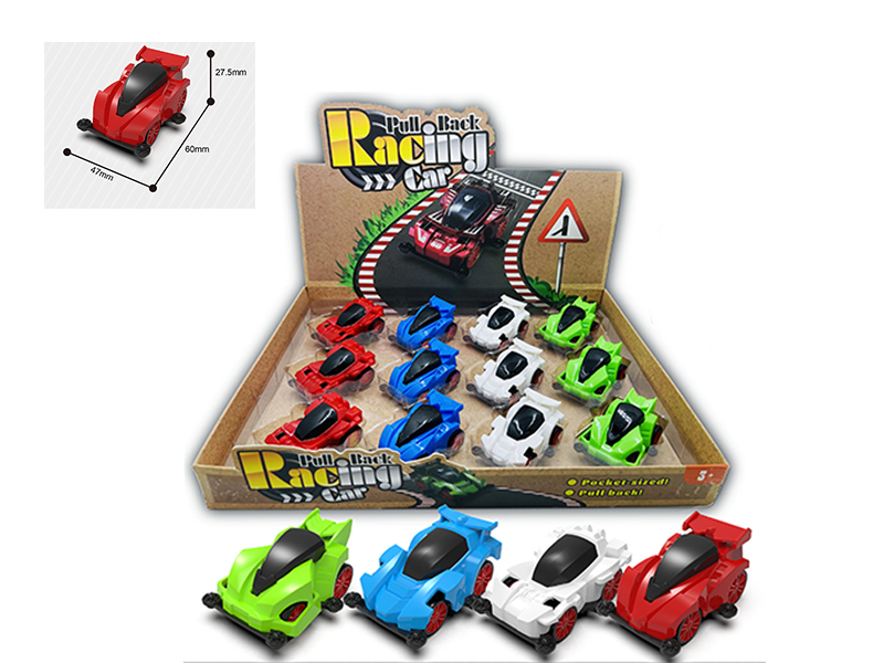 12PCS 4WD Transparent Pull Back Car