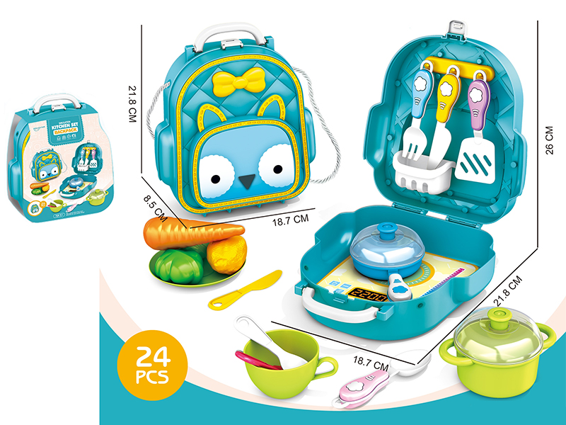 Simulation Kitchen Set Backpack 24pcs