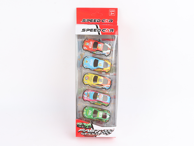 5 Pull Back Iron Sheet Cars