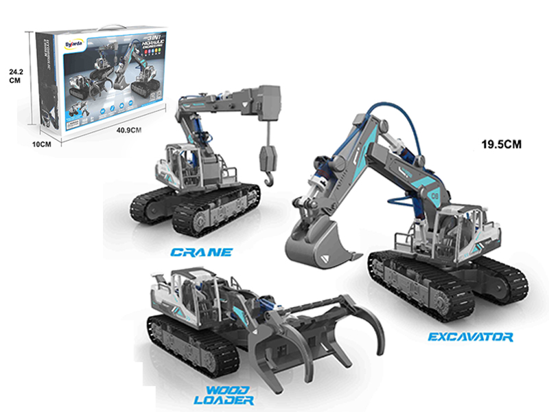 3 in 1 hydraulic Excavator-Excavating Machinery、Crane、Wood Loader